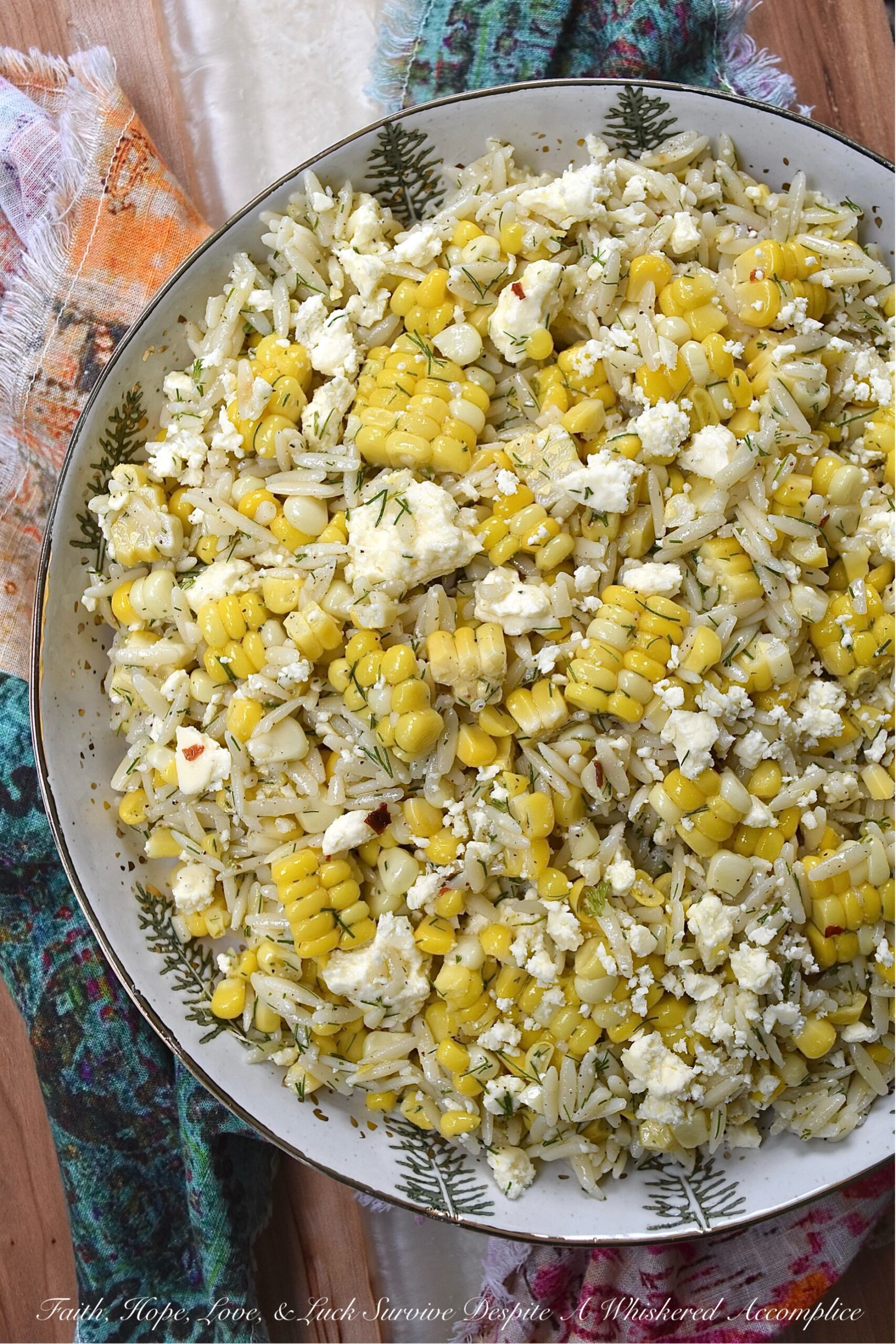 Orzo Pasta Salad with Fresh Dill, Corn, and Feta