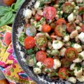 Great Northern Bean Summer Caprese Salad - Caprese salad, with its seasonal ingredients, vibrant colors, and refreshing flavors, is a classic summertime staple. This easy-to-assemble great northern bean salad is made with fresh basil, sun-ripened tomatoes, and creamy fresh mozzarella pearls. For a twist on the traditional recipe, try this no-cook bean salad that combines canned great northern beans with classic Caprese salad ingredients. Not only does this flavorful side dish complement most summer meals, but it also helps keep your kitchen cool during the hot and humid months of summer.