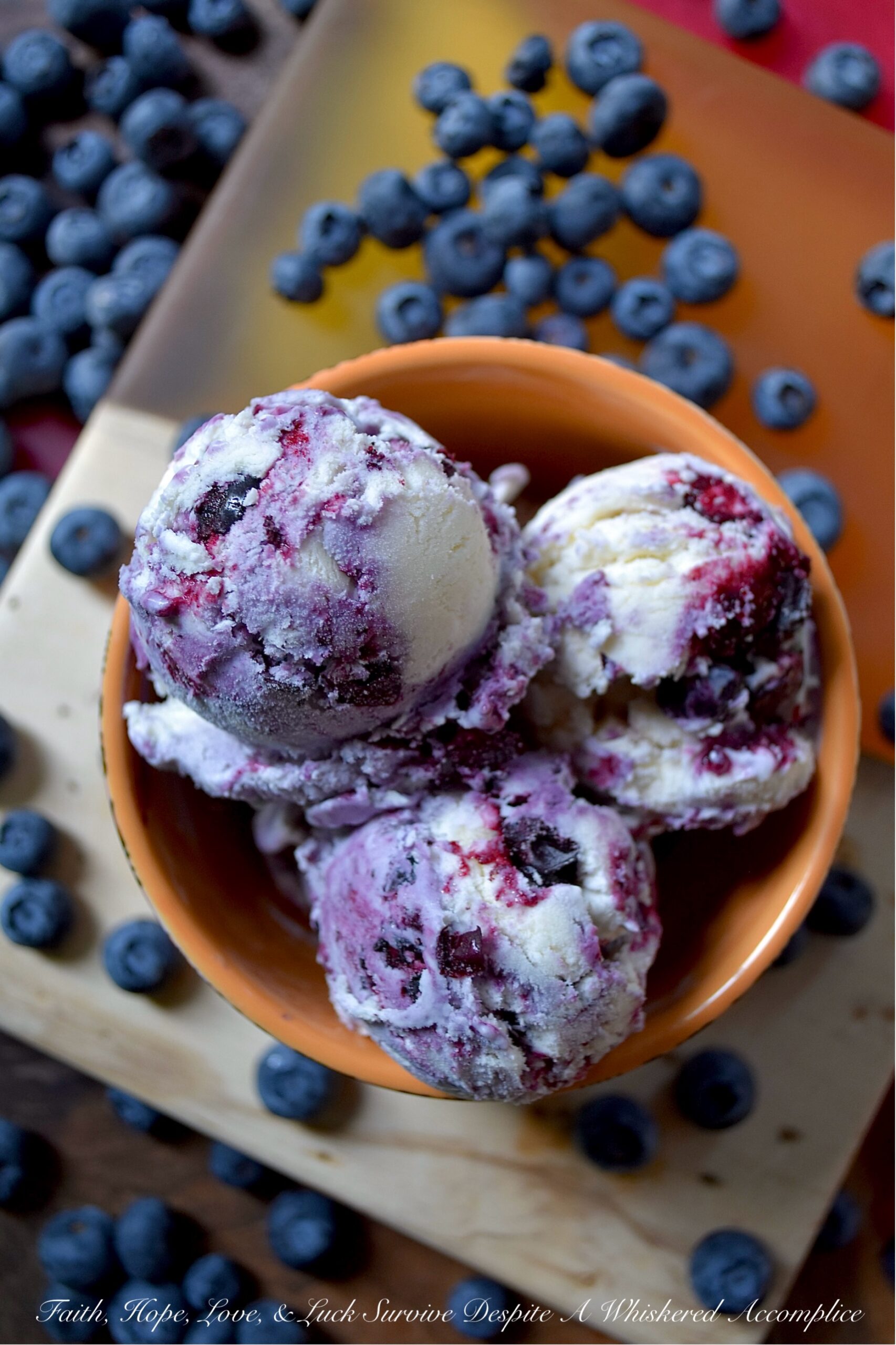 No-Churn Layered Blueberry & Vanilla Ice Cream
