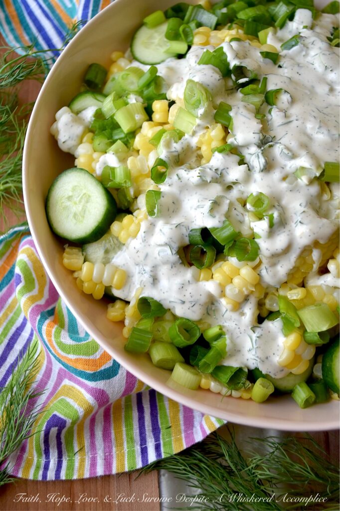 Creamy Ranch Corn & Cucumber Salad with Dill - If you consider yourself a true fan of ranch dressing, then you're in for a delightful treat with this creamy corn and cucumber salad made with fresh dill. Whether you’re hosting a backyard barbecue, looking for a refreshing dish to brighten up dinner, or simply craving a salad that stands out, this recipe will quickly become a family favorite with its combination of crisp summer vegetables and irresistible creamy ranch flavor.