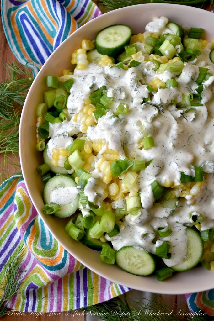 Creamy Ranch Corn & Cucumber Salad with Dill - If you consider yourself a true fan of ranch dressing, then you're in for a delightful treat with this creamy corn and cucumber salad made with fresh dill. Whether you’re hosting a backyard barbecue, looking for a refreshing dish to brighten up dinner, or simply craving a salad that stands out, this recipe will quickly become a family favorite with its combination of crisp summer vegetables and irresistible creamy ranch flavor.