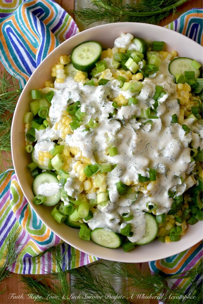 Creamy Ranch Corn & Cucumber Salad with Dill - If you consider yourself a true fan of ranch dressing, then you're in for a delightful treat with this creamy corn and cucumber salad made with fresh dill. Whether you’re hosting a backyard barbecue, looking for a refreshing dish to brighten up dinner, or simply craving a salad that stands out, this recipe will quickly become a family favorite with its combination of crisp summer vegetables and irresistible creamy ranch flavor.