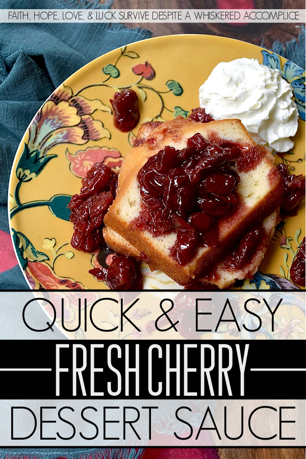 Quick & Easy Fresh Cherry Dessert Sauce - Whether drizzled atop a slice of moist pound cake, spooned over fluffy shortcake, dolloped on top of cornbread, or poured over a scoop of rich and creamy ice cream, this sweet cherry dessert sauce is the perfect accompaniment to your favorite warm-weather desserts. With its perfect blend of fresh cherries, turbinado sugar, balsamic vinegar, and vanilla, this quick and easy fruit sauce is sure to satisfy your summer sweet tooth.