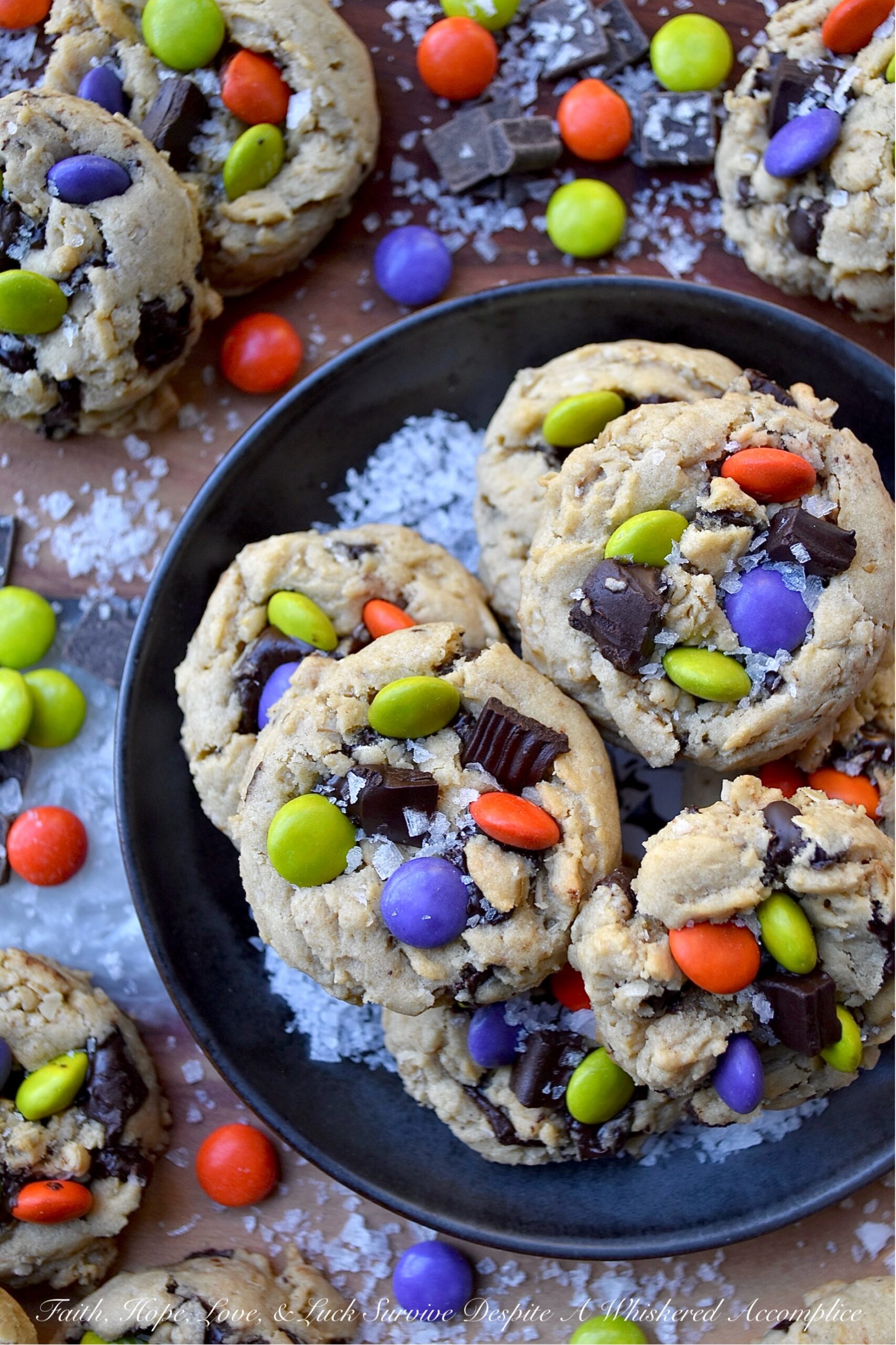 Oatmeal M&M Salted Chocolate Chunk Cookies