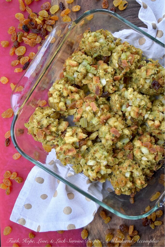 Whiskey-Soaked Raisin Baked Stove Top Stuffing - While store-bought boxed stuffing mixes offer a convenient quick-fix addition to any holiday meal, elevating them with a few simple ingredients can help transform them into a mouthwatering side dish your entire family will look forward to. With the addition of whiskey-soaked golden raisins, dried parsley, dried minced onion, finely ground black pepper, and crunchy diced celery, you're sure to impress your guests with this easy and delicious baked stuffing side dish this holiday season.