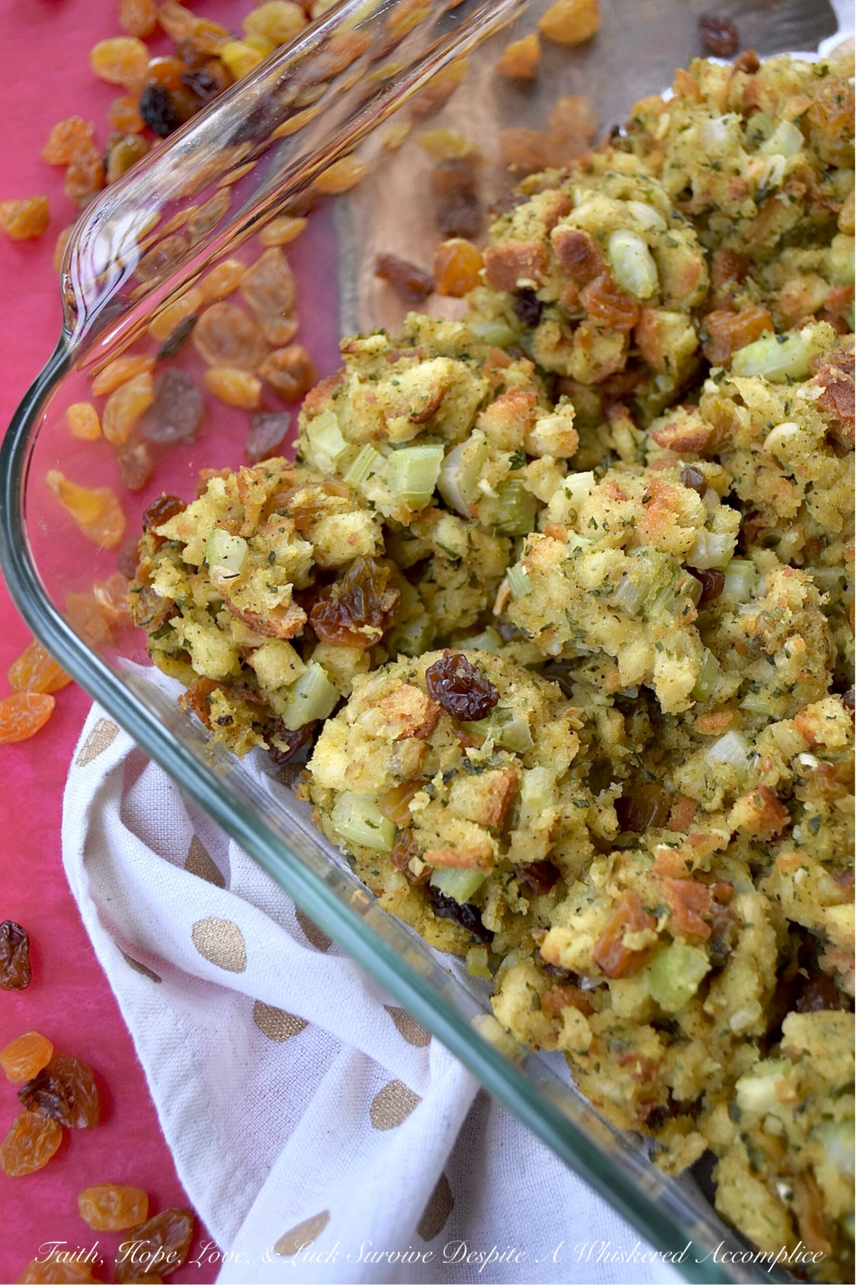 Whiskey-Soaked Raisin Baked Stove Top Stuffing