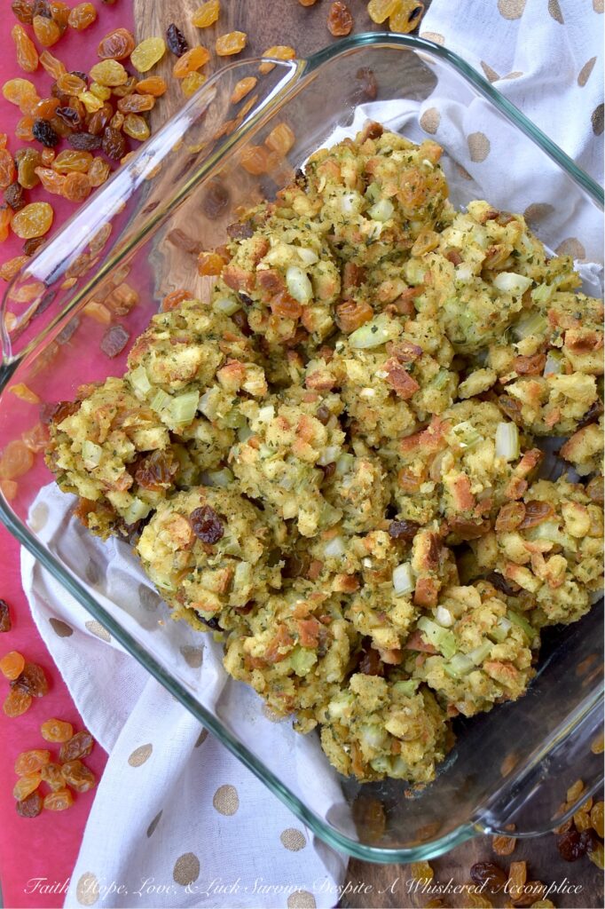 Whiskey-Soaked Raisin Baked Stove Top Stuffing - While store-bought boxed stuffing mixes offer a convenient quick-fix addition to any holiday meal, elevating them with a few simple ingredients can help transform them into a mouthwatering side dish your entire family will look forward to. With the addition of whiskey-soaked golden raisins, dried parsley, dried minced onion, finely ground black pepper, and crunchy diced celery, you're sure to impress your guests with this easy and delicious baked stuffing side dish this holiday season.