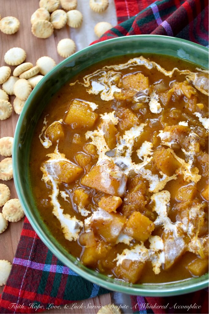 Autumn Chili-Spiced Chunky Pumpkin Soup - With fresh pumpkin as the star ingredient, this one-pot soup invites you to savor the autumn season with every delicious spoonful. Unlike traditional creamy pumpkin soups that can taste rich and heavy, this chili-spiced version is simple to make, healthy, and full of flavor and texture. With just the right amount of spice to help warm you up on a crisp fall day, this chunky pumpkin soup is bound to become a seasonal favorite.
