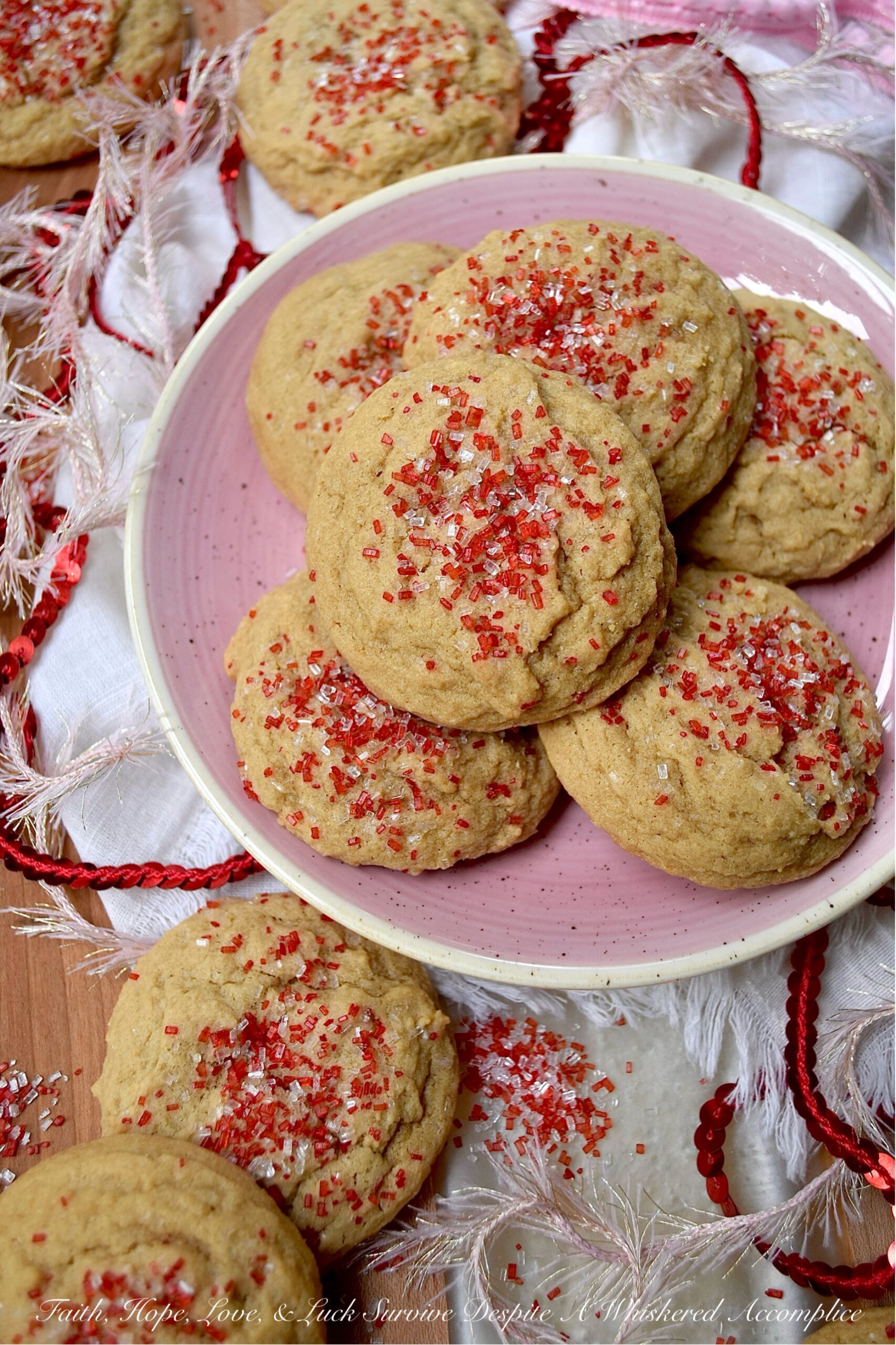 Red & White Sparkling Brown Sugar Cookies