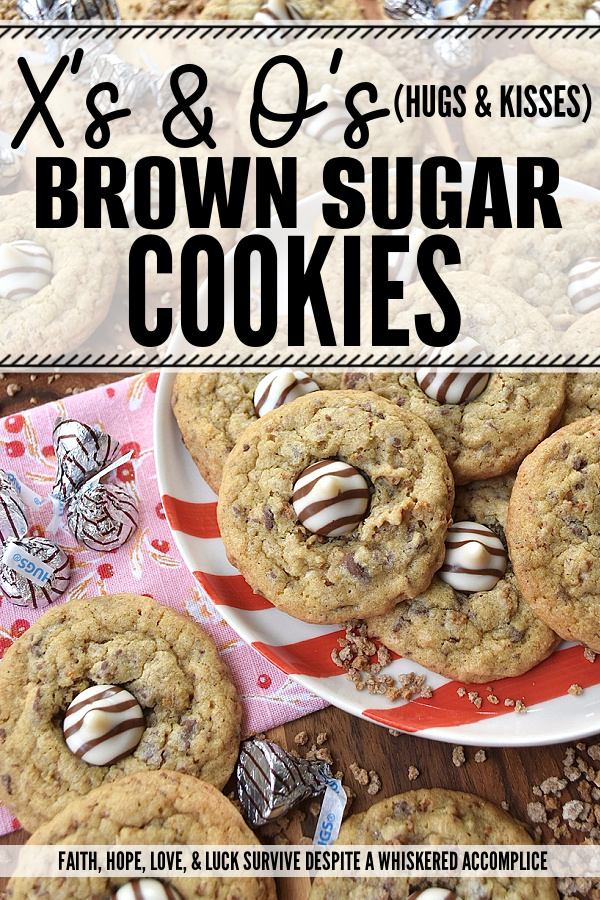 X's & O's (Hugs & Kisses) Brown Sugar Cookies - Nothing quite compares to the warmth of a hug or the sweetness of a kiss, and with these X's & O's Brown Sugar Cookies, you won't have to choose between the two. These cookies are topped with Hershey's Hugs and infused with the rich, melty goodness of roughly chopped Milk Chocolate Hershey’s Kisses. The unexpected addition of Grape Nuts cereal gives these buttery, crunchy, and chocolatey hugs and kisses cookies a delightful twist that makes them almost impossible not to fall head over heels in love with.