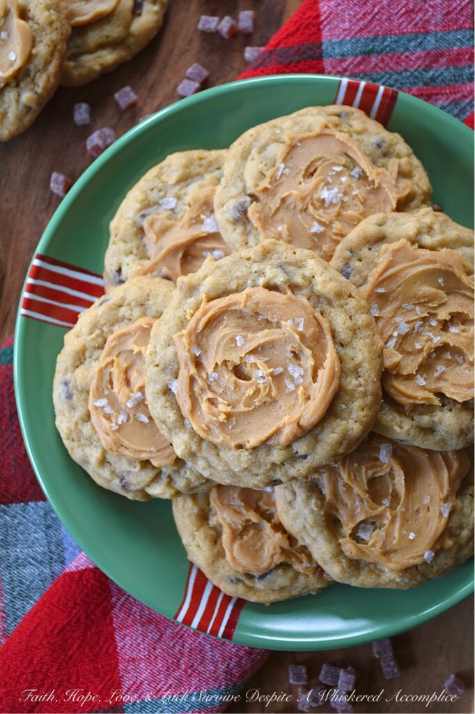 Peanut Butter Frosted Jammy Bits Cookies - These simple brown sugar cookies are no ordinary treat; they’re packed with wholesome quick-cooking oats and bursting with the tangy sweet goodness of soft, chewy raspberry jammy bits. Topped with a luscious easy-to-make peanut butter frosting and a touch of flaky sea salt, these peanut butter-frosted brown sugar cookies are the perfect indulgence for any occasion. Be prepared to make a double batch because everyone will be asking for seconds.