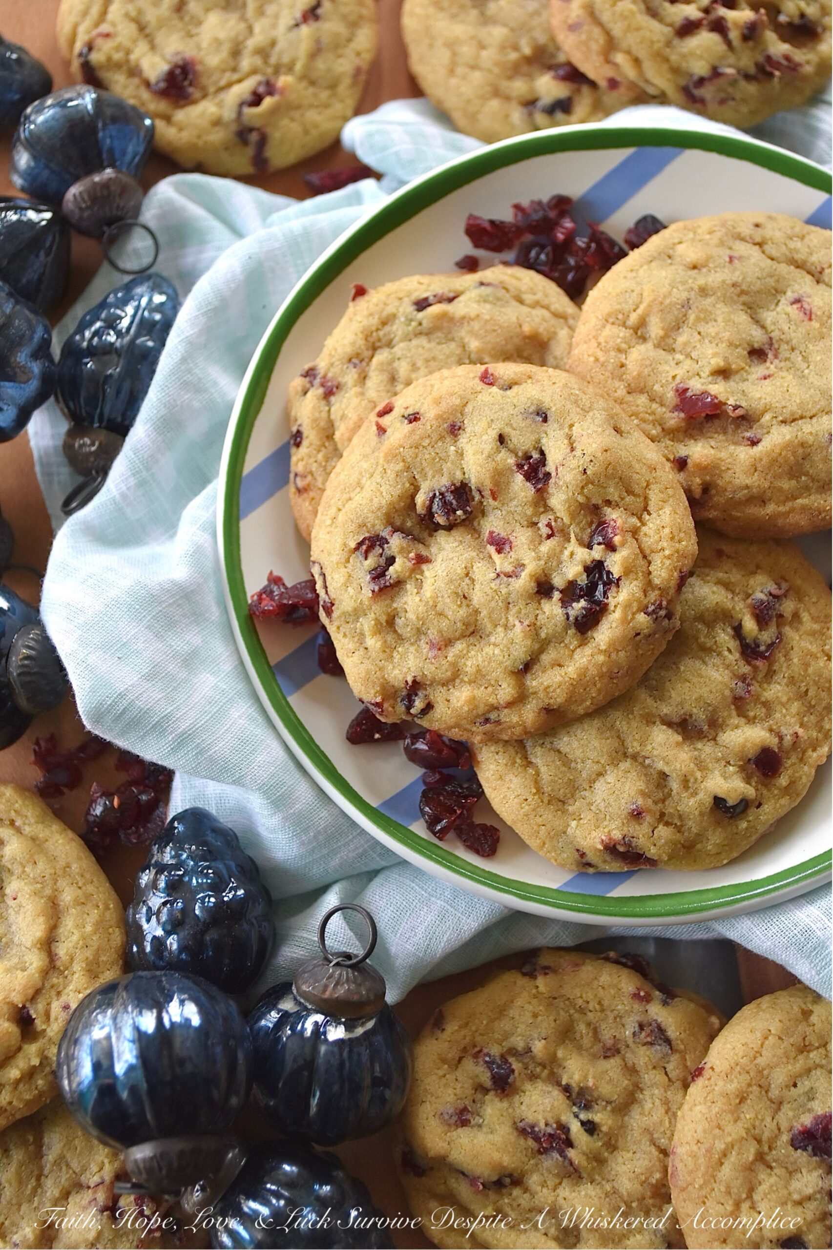 Cornmeal Dried Cranberry Brown Sugar Cookies