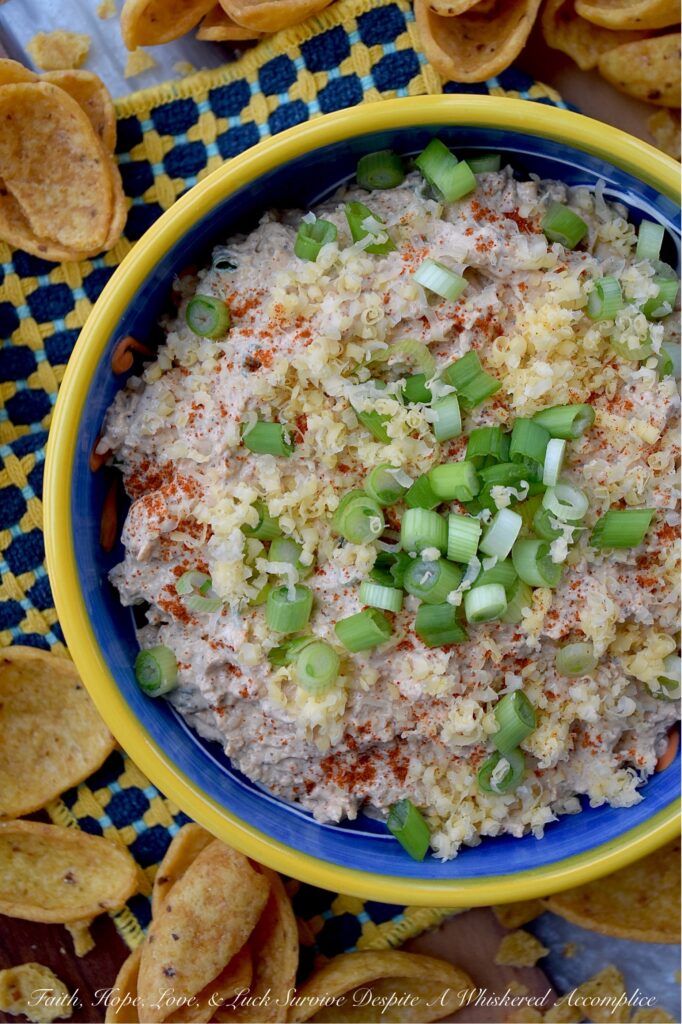 Cheesy Cheddar Taco-Seasoned Corn Chip Dip - Packed with freshly grated cheddar cheese and a zesty, slightly spicy, homemade taco seasoning, this cheesy taco-seasoned dip is the perfect companion to your favorite crunchy corn chips. Whether you're hosting a party, settling in to watch the big game, or simply craving a delicious treat, this corn chip dip is sure to please.