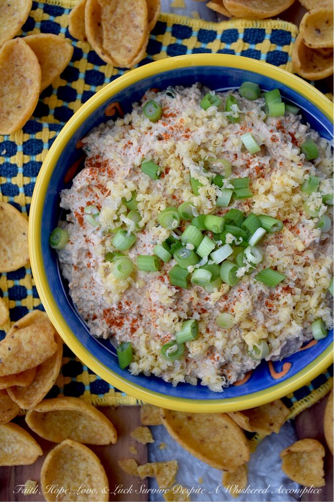 Cheesy Cheddar Taco-Seasoned Corn Chip Dip - Packed with freshly grated cheddar cheese and a zesty, slightly spicy, homemade taco seasoning, this cheesy taco-seasoned dip is the perfect companion to your favorite crunchy corn chips. Whether you're hosting a party, settling in to watch the big game, or simply craving a delicious treat, this corn chip dip is sure to please.