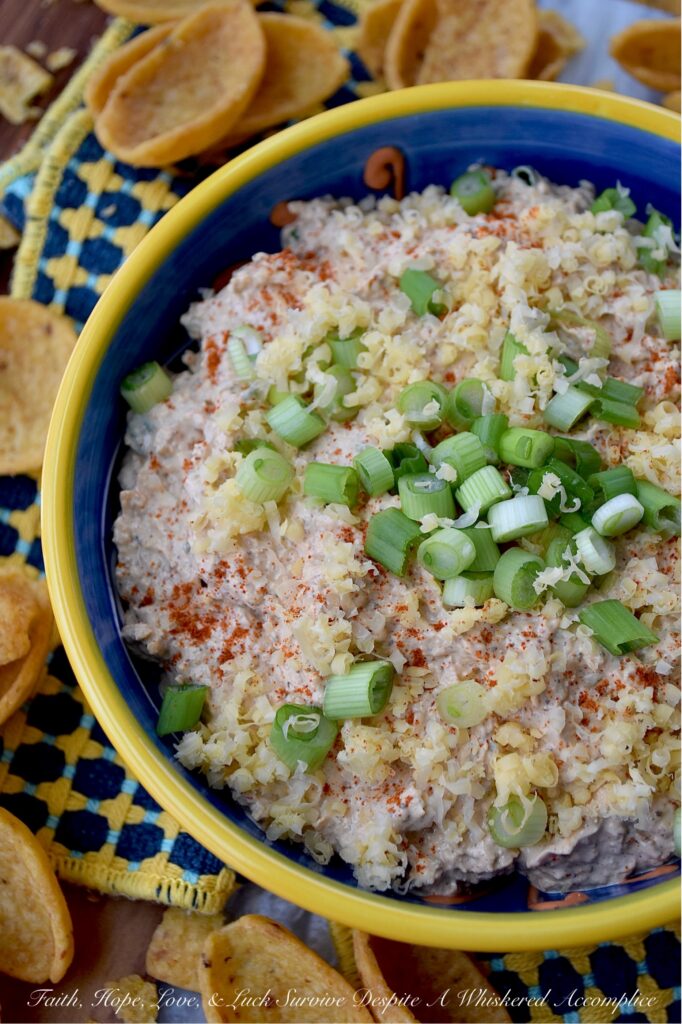 Cheesy Cheddar Taco-Seasoned Corn Chip Dip - Packed with freshly grated cheddar cheese and a zesty, slightly spicy, homemade taco seasoning, this cheesy taco-seasoned dip is the perfect companion to your favorite crunchy corn chips. Whether you're hosting a party, settling in to watch the big game, or simply craving a delicious treat, this corn chip dip is sure to please.