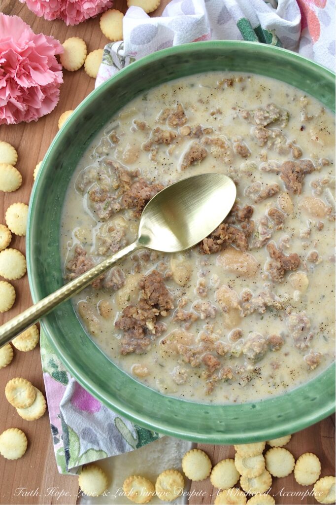 Weeknight Sausage & Butter Bean Soup - With work, family, and everything else life throws our way, finding time to prepare a satisfying and delicious meal can be tough. This flavorful sausage and butter bean soup uses simple ingredients, such as regular ground sausage and canned butter beans, to create a surprisingly quick and satisfying weeknight meal. And, for an extra indulgent touch, blending half of the soup gives it a creamy, luxurious texture that you'll absolutely adore. Get ready to add this delicious soup recipe to your weeknight dinner rotation.
