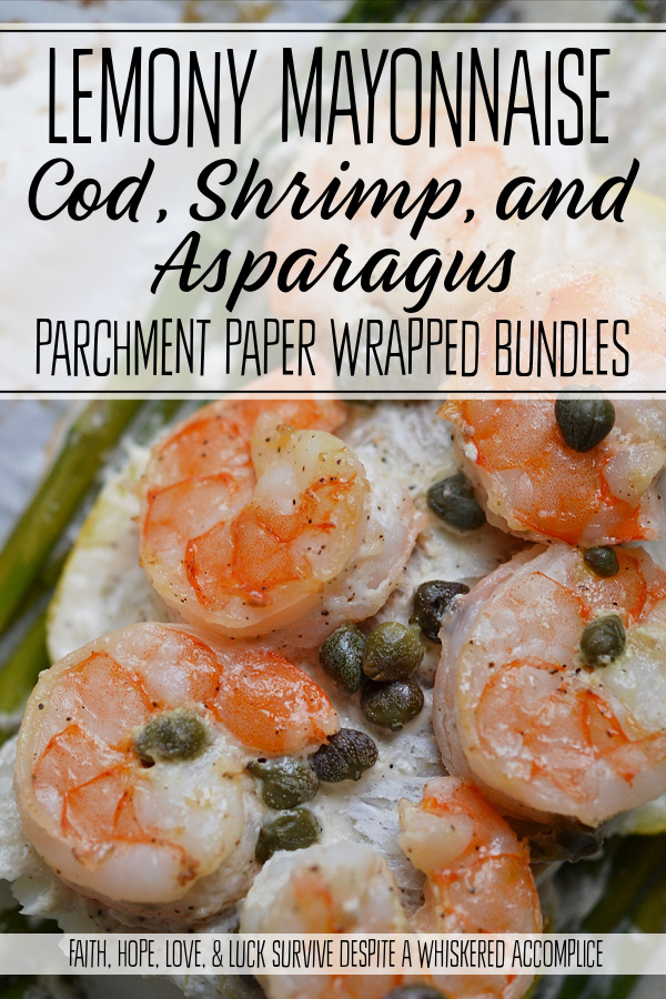 Lemony Mayonnaise Cod, Shrimp, and Asparagus Parchment Paper Wrapped Bundles - Get ready to enjoy a flavorful, flaky, and incredibly convenient meal that will become a new favorite in your dinnertime rotation. Flaky cod and succulent shrimp are baked to tender perfection along with crisp fresh asparagus and thin slices of zesty lemon in parchment paper-wrapped bundles. With their bright and creamy lemony mayonnaise sauce, these delightful fish and seafood bundles are perfect for a quick weeknight meal or a sophisticated weekend dinner.