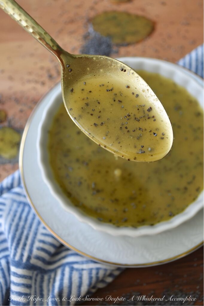 Honey Dijon Poppy Seed Salad Dressing - Are you tired of the same old boring salads? This versatile homemade poppy seed salad dressing recipe combines the sweetness of honey, the richness of olive oil, and the tangy zip of apple cider vinegar, while a touch of Dijon mustard adds depth of flavor, beautiful color, and a welcome hint of saltiness. But it's the poppy seeds that truly make this salad dressing a winner, adding a delightful texture and subtle nutty flavor. This Honey Dijon Poppy Seed Salad Dressing is also incredibly adaptable, perfect for tossing with pasta salad, adding flavor to coleslaw, or even replacing mayonnaise in your favorite potato salad.