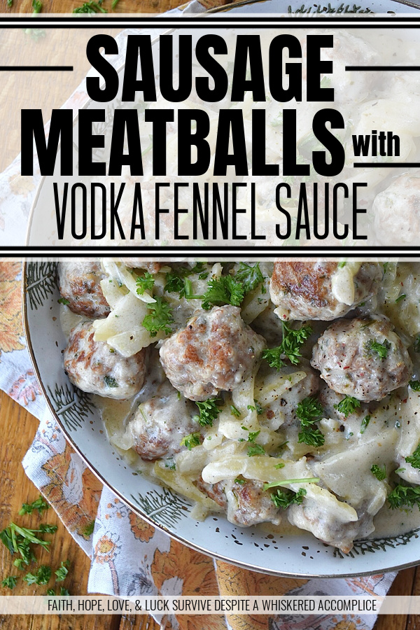 Sausage Meatballs with Vodka Fennel Sauce - These zesty sweet Italian sausage meatballs, swimming in a creamy white sauce, are sure to become a family favorite. The secret? Thinly sliced fennel adds a delicate anise flavor to the rich sauce, and a healthy splash of vodka adds a little flavor kick that’ll have everyone coming back for more. Plus, these meatballs are super versatile. Serve them over fluffy rice, your go-to pasta, creamy mashed potatoes, or even as meatball sliders for a fun game day or party appetizer.