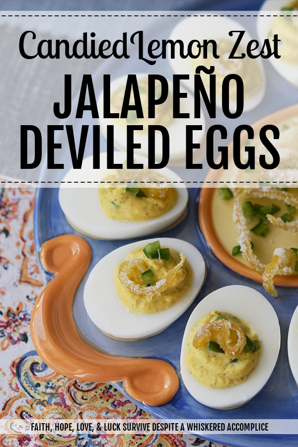 Candied Lemon Zest Jalapeño Deviled Eggs - Candied lemon zest and finely chopped jalapeños turn ordinary deviled eggs into something quite extraordinary, with the addition of a touch of mayonnaise, honey, and freshly squeezed lemon juice. Add a little bit of salt and pepper, and your taste buds will simply go crazy due to absolute flavor overload.