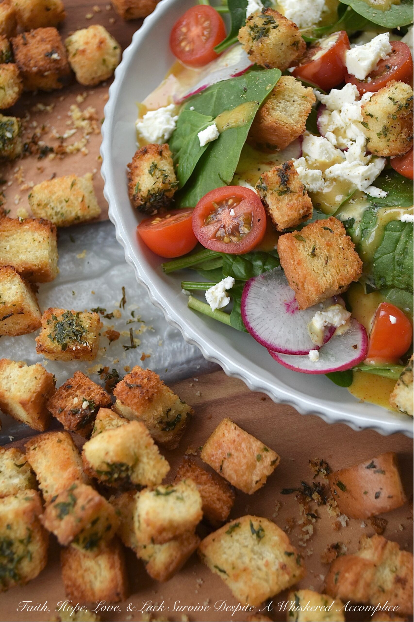 Baked Homemade Buttery Herb Croutons
