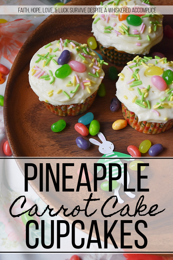 Pineapple Carrot Cake Cupcakes - Add a little something special to your Easter carrot cake cupcakes this spring with the addition of finely chopped pineapple and pineapple-infused cream cheese frosting. Not only are these cupcakes super moist, but they are also packed with flavor without being overly sweet.
