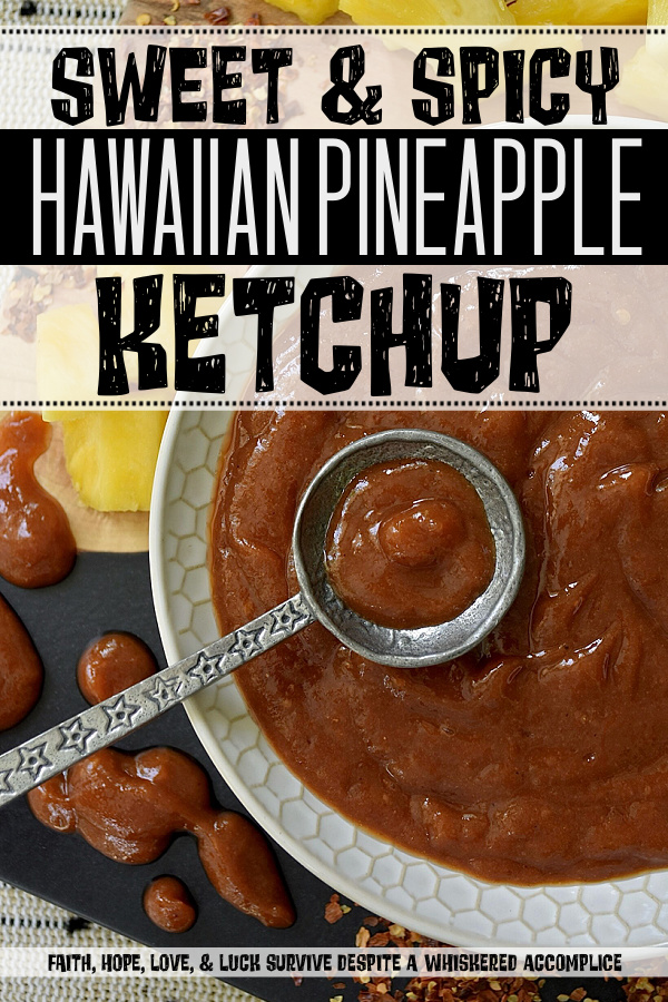 Sweet & Spicy Hawaiian Pineapple Ketchup - Tired of the same dull store-bought tomato ketchup? Prepare to transport your taste buds to a tropical island paradise with this sweet and spicy ketchup, infused with the tangy sweetness of fresh pineapple and the fiery kick of crushed red pepper flakes. A touch of savory soy sauce and subtle hints of onion, garlic, and ginger help make this Hawaiian-inspired condiment almost as versatile as it is delicious. Whether you use this ketchup to create your favorite party meatballs, as a spread with mayonnaise for ham or chicken sandwiches, as a glaze for grilled meats or seafood, or simply as a dip for grilled, roasted, or deep-fried vegetables, this sweet ketchup is sure to spice up your menu.