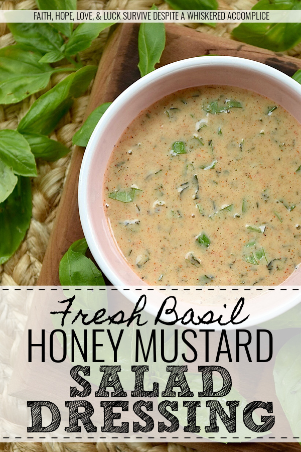 Fresh Basil Honey Mustard Salad Dressing - With just a few simple ingredients, this small-batch honey mustard dressing delivers a burst of flavor with a touch of sweetness, a hint of tang, and the unmistakable bright aroma of fresh summer basil. Whether you're dressing a leafy green salad, dipping a crunchy pretzel, or adding a vibrant finish to roasted, steamed, or grilled vegetables, this versatile salad dressing is sure to become a household favorite.