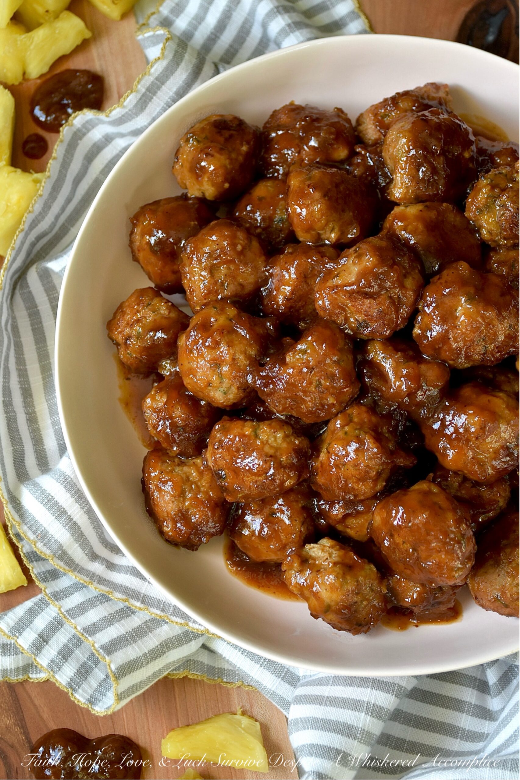 Pineapple Ketchup Ground Turkey Meatballs