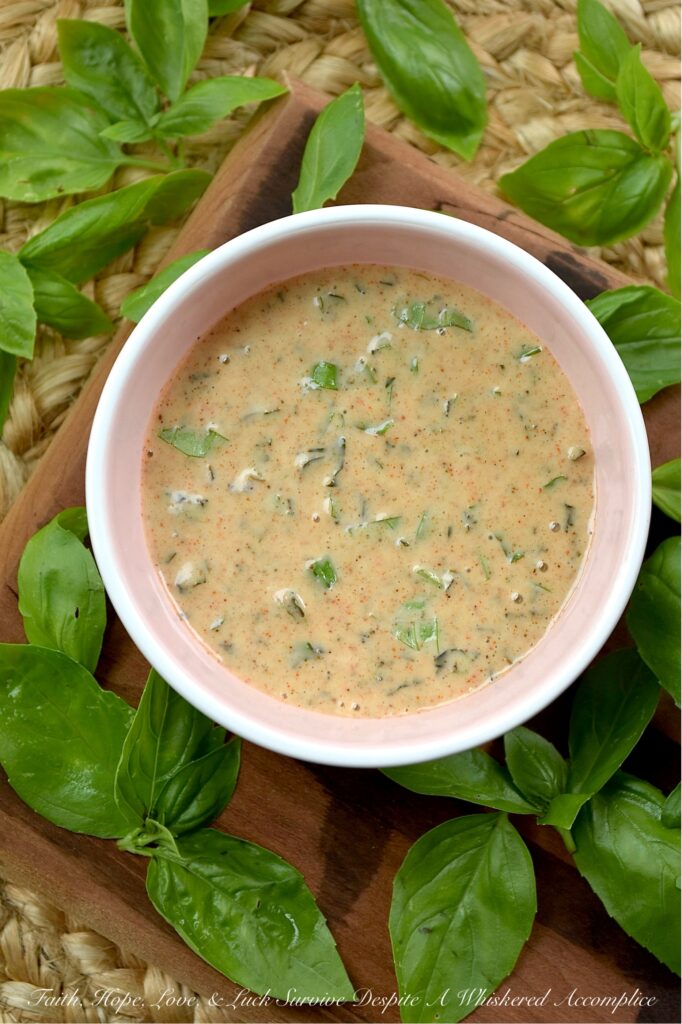 Fresh Basil Honey Mustard Salad Dressing - With just a few simple ingredients, this small-batch honey mustard dressing delivers a burst of flavor with a touch of sweetness, a hint of tang, and the unmistakable bright aroma of fresh summer basil. Whether you're dressing a leafy green salad, dipping a crunchy pretzel, or adding a vibrant finish to roasted, steamed, or grilled vegetables, this versatile salad dressing is sure to become a household favorite.