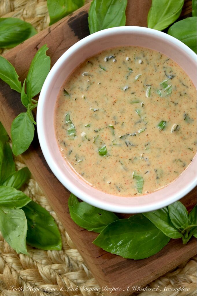 Fresh Basil Honey Mustard Salad Dressing - With just a few simple ingredients, this small-batch honey mustard dressing delivers a burst of flavor with a touch of sweetness, a hint of tang, and the unmistakable bright aroma of fresh summer basil. Whether you're dressing a leafy green salad, dipping a crunchy pretzel, or adding a vibrant finish to roasted, steamed, or grilled vegetables, this versatile salad dressing is sure to become a household favorite.