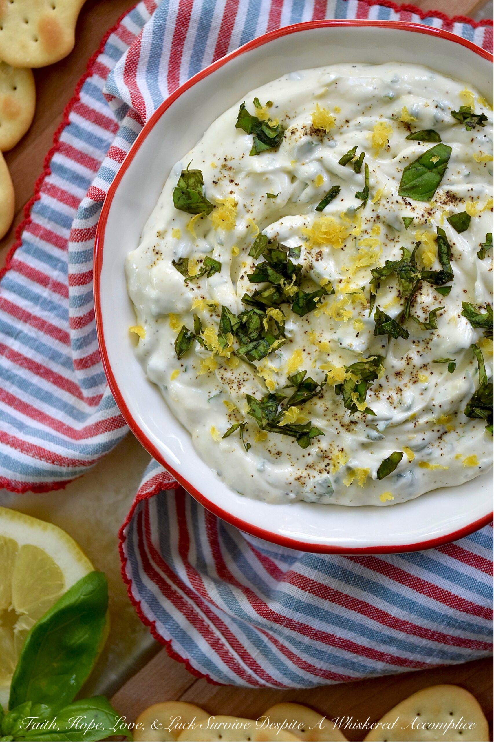 Whipped Feta with Lemon Zest & Fresh Basil