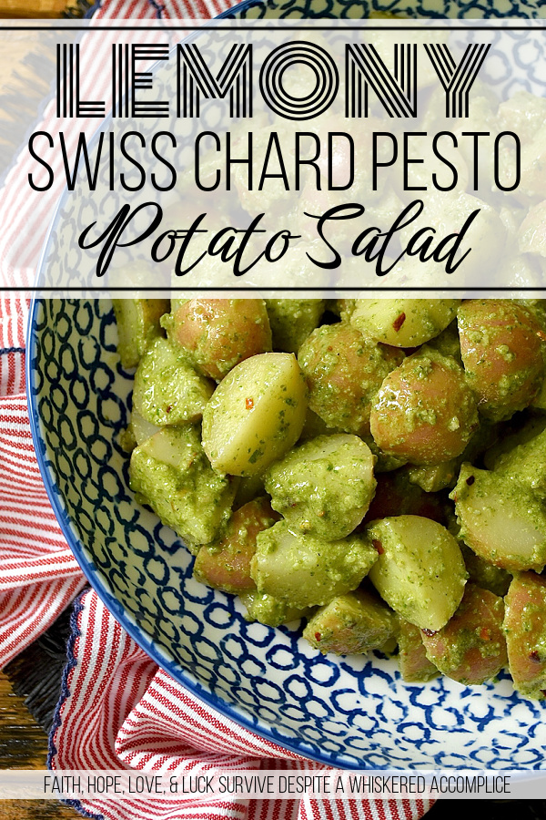 Lemony Swiss Chard Pesto Potato Salad - Traditional mayonnaise-based potato salads can sometimes feel a bit heavy, especially when the weather is scorching. This recipe is not only designed to withstand warmer weather, but it also boasts a delicious and unexpected twist. A bright, lemony Swiss chard pesto. With a touch of honey, a squeeze of fresh lemon juice, and a little kick from crushed red pepper flakes, this potato salad is the perfect side dish for just about any meal. Best of all, this is a small-batch recipe, ensuring you enjoy a fresh, satisfying side dish without the commitment of leftovers for days to come.
