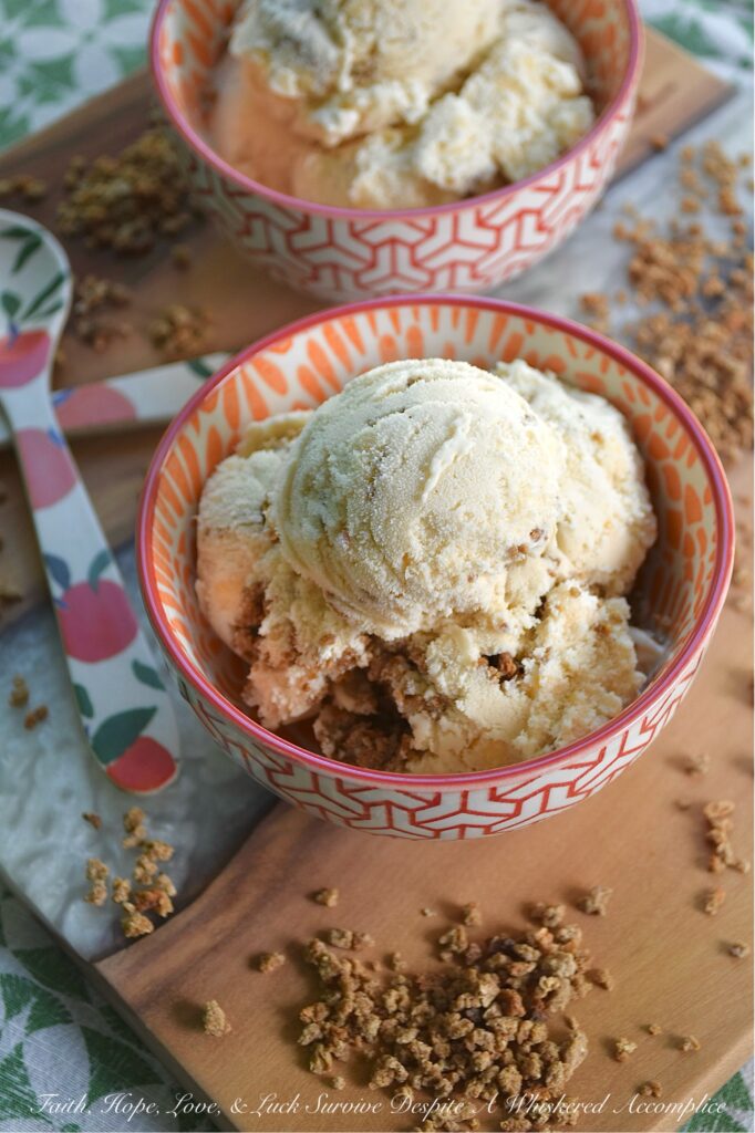 Cinnamon Peach Ice Cream with Grape-Nuts - When summer peaches are at their peak, bursting with juicy sweetness, there’s no better way to celebrate the season than with a homemade frozen treat. This delightful peach ice cream showcases the vibrant flavor of fresh, in-season peaches, delivering sun-kissed sweetness with every scoop. A hint of cinnamon adds warmth and complexity to the creamy base, while layers of crunchy Grape-Nuts cereal introduce a surprising and satisfying contrast to the rich, creamy dessert. This versatile recipe is perfect for highlighting fresh summer peaches, but it also works wonderfully with frozen peaches, allowing you to enjoy a taste of sunshine all year long.