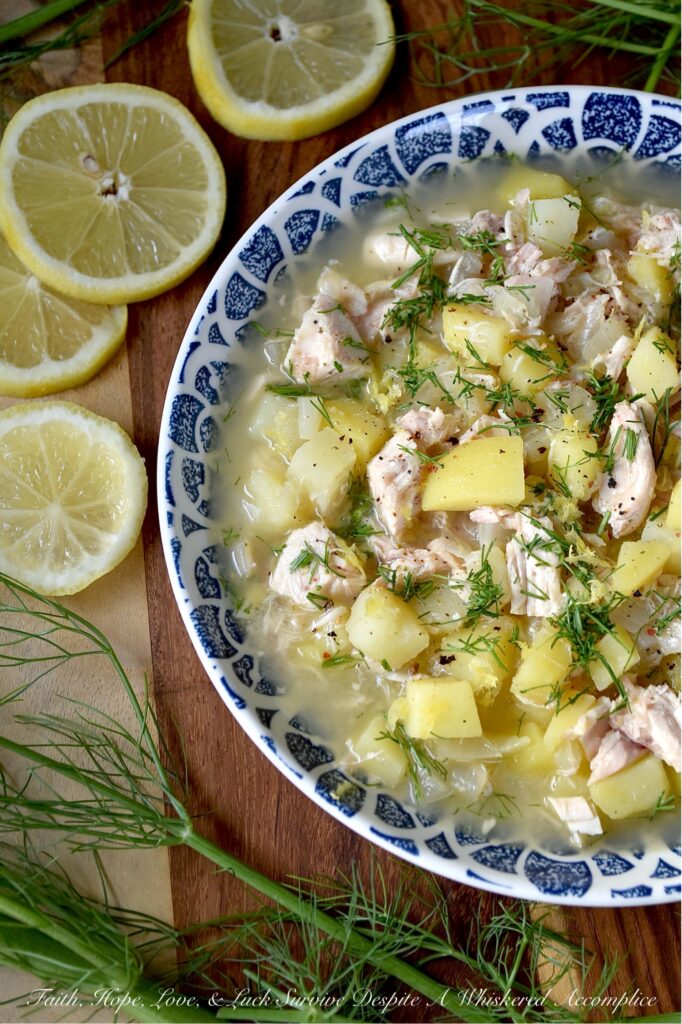 Lemony Potato & Fennel Rotisserie Chicken Soup - If you find yourself craving a big, cozy bowl of soup the moment you feel a sniffle coming on, or are just looking for a warm bowl of comfort, this rotisserie chicken soup is just what you need. It lets you make the most of a store-bought rotisserie chicken, using every last bit. The white and dark meat, bones, skin, and even the juices left in the bottom of the rotisserie chicken container or bag are used to make this feel-good soup. Toss in a chopped fennel bulb and feathery fennel fronds, and you’ve got a soup that’s bursting with flavor. The potatoes are soft and creamy, and then there’s the lemon juice and zest, which gives this soup a bright, zippy kick. Honestly, who needs chicken noodle soup when they can have this lemony potato, fennel, and rotisserie chicken soup instead?
