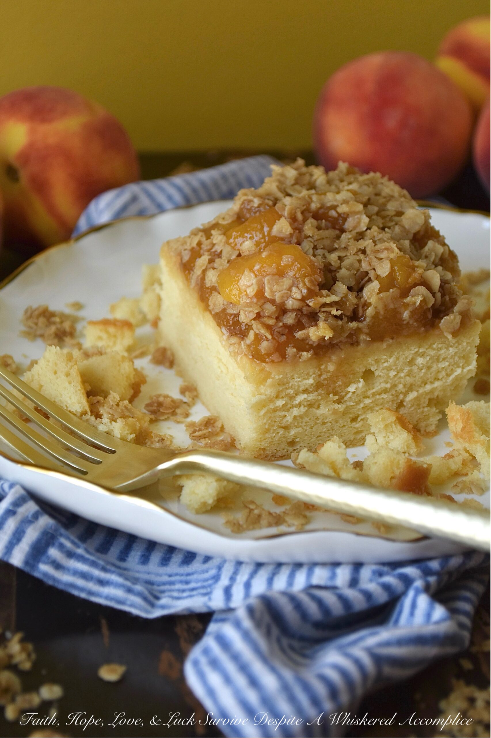 Peach Crumble Pound Cake (Cake Mix Recipe)