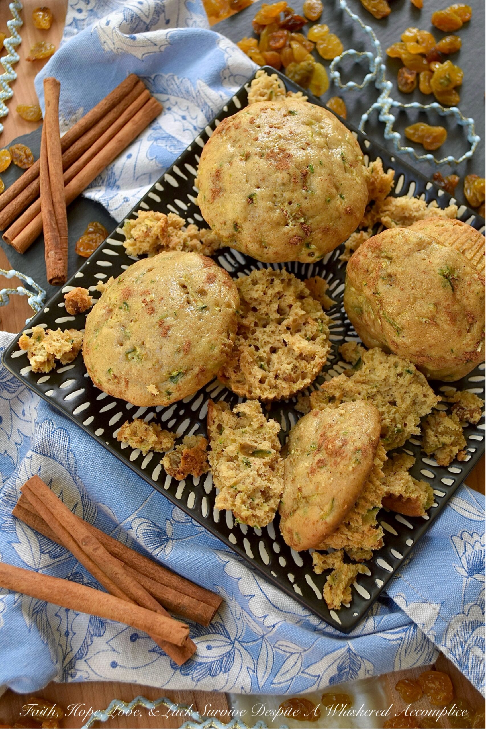 Cinnamon Raisin Vanilla Zucchini Bread Muffins