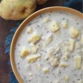 Budget-Friendly Chunky Potato Soup with Thyme - We all love the convenience of a store-bought rotisserie chicken for a quick weeknight dinner, but what if I told you that the best part of the rotisserie chicken is the part that you’ve been throwing away? The next time you buy a rotisserie chicken, instead of tossing out the leftover bones, place them in a large pot, cover them with cold water, and allow them to simmer for about an hour on your stovetop. You'll end up with a homemade broth that's richer and more flavorful than anything you can pour from a carton. And, by using this simple, homemade chicken broth to make this chunky potato soup with thyme, you'll see that you don't need to spend a lot to make amazing food with just a few basic ingredients.