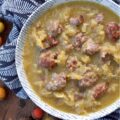 Roasted Acorn Squash Oktoberfest Soup - Imagine halved acorn squash, tangy sauerkraut, and savory beer brats, all mingling together in a single baking dish with a generous splash of flavorful Oktoberfest beer and a whisper of brown sugar. Everything roasts to perfection, building layers of irresistible flavor. The oven works its magic, caramelizing, tenderizing, and deepening every single flavor. Then, the roasted squash is whisked into a velvety blend with chicken broth and a kick of hot mustard, before being poured right back into the baking dish with its roasted companions. Baked until thick and bubbly, this isn't just a meal, it's a hearty, warm, German-inspired hug in a bowl.