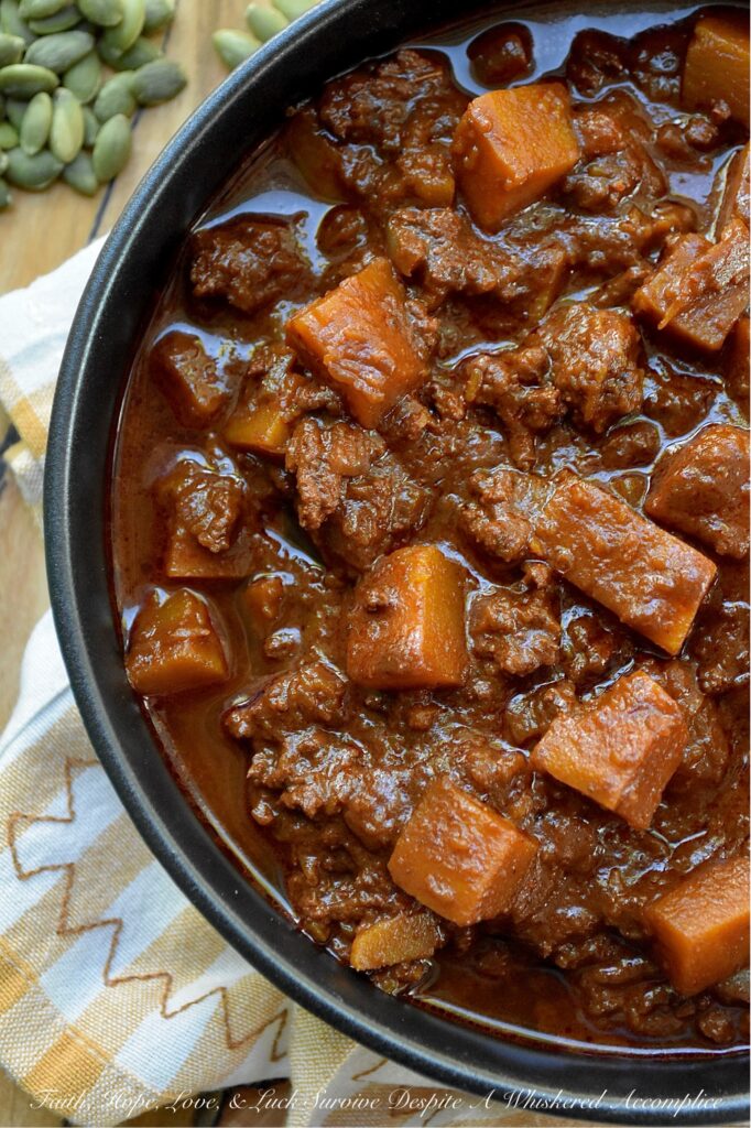 Chunky Pumpkin Ancho Unsweetened Cocoa Chili - Forget everything you thought you knew about chili. Because this chili isn't just good, it's potentially award-winning. The secret? Diced pumpkin and unsweetened cocoa powder. Yes, you read that right. And if you're thinking, "Pumpkin and unsweetened cocoa in chili?" You're just going to have to trust us on this one. This recipe, featuring rehydrated dried ancho chili peppers, a rich low-sodium beef broth, ground beef, and a bit of unsweetened cocoa for extra depth, is the kind of chili that makes you question everything. Get ready to unlock a whole new level of chili deliciousness. Your taste buds and your potential chili cookoff rivals are going to be seriously impressed.