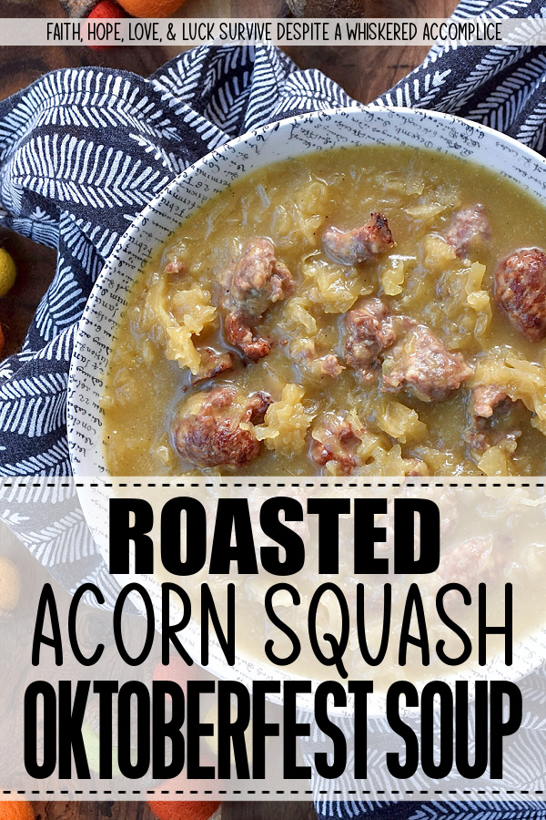 Roasted Acorn Squash Oktoberfest Soup - Imagine halved acorn squash, tangy sauerkraut, and savory beer brats, all mingling together in a single baking dish with a generous splash of flavorful Oktoberfest beer and a whisper of brown sugar. Everything roasts to perfection, building layers of irresistible flavor. The oven works its magic, caramelizing, tenderizing, and deepening every single flavor. Then, the roasted squash is whisked into a velvety blend with chicken broth and a kick of hot mustard, before being poured right back into the baking dish with its roasted companions. Baked until thick and bubbly, this isn't just a meal, it's a hearty, warm, German-inspired hug in a bowl.