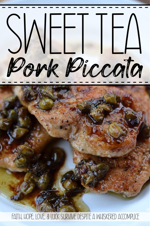 Sweet Tea Pork Piccata - Thin seasoned and flour-dredged pork chops are quickly sautéed over medium-high heat to absolute golden perfection. Then, the same pan is used to make a fast and absolutely amazing piccata pan sauce using sweet tea vodka, lemon juice, and capers. Not only is this is an easy and quick weeknight dish, but it's also lovely to serve alongside a salad, pasta, rice, potatoes, or even vegetables.
