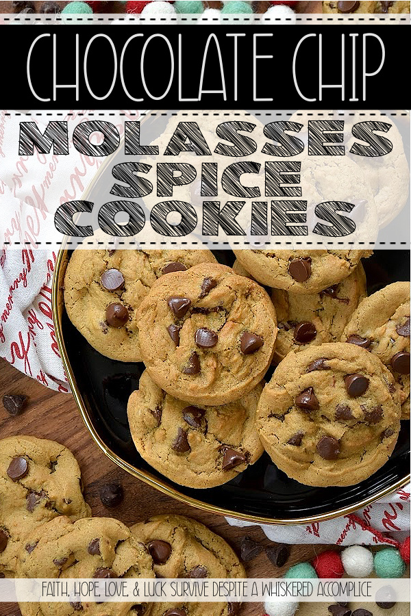 Chocolate Chip Molasses Spice Cookies - What happens when the coziest cookie of the season meets a timeless classic? You get pure, unadulterated magic. Imagine all the warm, chewy, spiced goodness you crave in a molasses spice cookie, but with a generous handful of semi-sweet chocolate chips tossed in for good measure. Think of these Chocolate Chip Molasses Cookies as the more sophisticated, mysterious cousin to the everyday traditional chocolate chip cookie. They're the perfect blend of cozy spice and rich chocolate. A grown-up, more sophisticated chocolate chip cookie that will win you over at first bite.