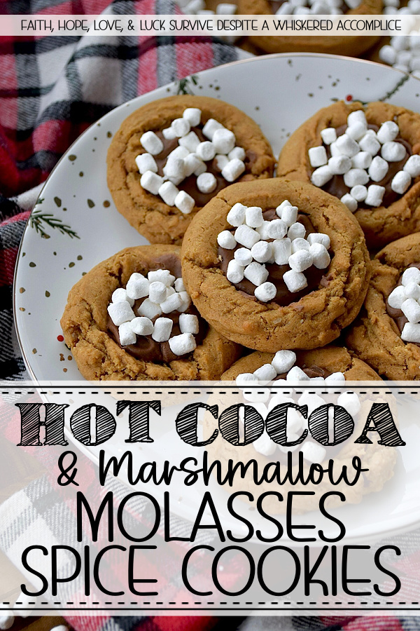 Hot Cocoa & Marshmallow Molasses Spice Cookies - If you're looking for that one special treat to celebrate a snow day, elevate your holiday cookie platter, or simply make a gray day feel brighter, this is it. These chewy molasses spice cookies are absolutely packed with the kind of warm, spicy goodness that makes your kitchen smell like a gingerbread wonderland. Think ginger, cinnamon, a whisper of nutmeg, and a pinch of cloves. Nestled inside each spiced delight is a generous dollop of rich, decadent, and incredibly quick-to-make hot cocoa icing. And for the grand finale? A generous sprinkle of miniature marshmallow bits that lend a sweet vanilla flavor and an absolutely irresistible crunch. They're adorable, they're delicious, and they’re the perfect companion to a warm and cozy cup of hot chocolate.