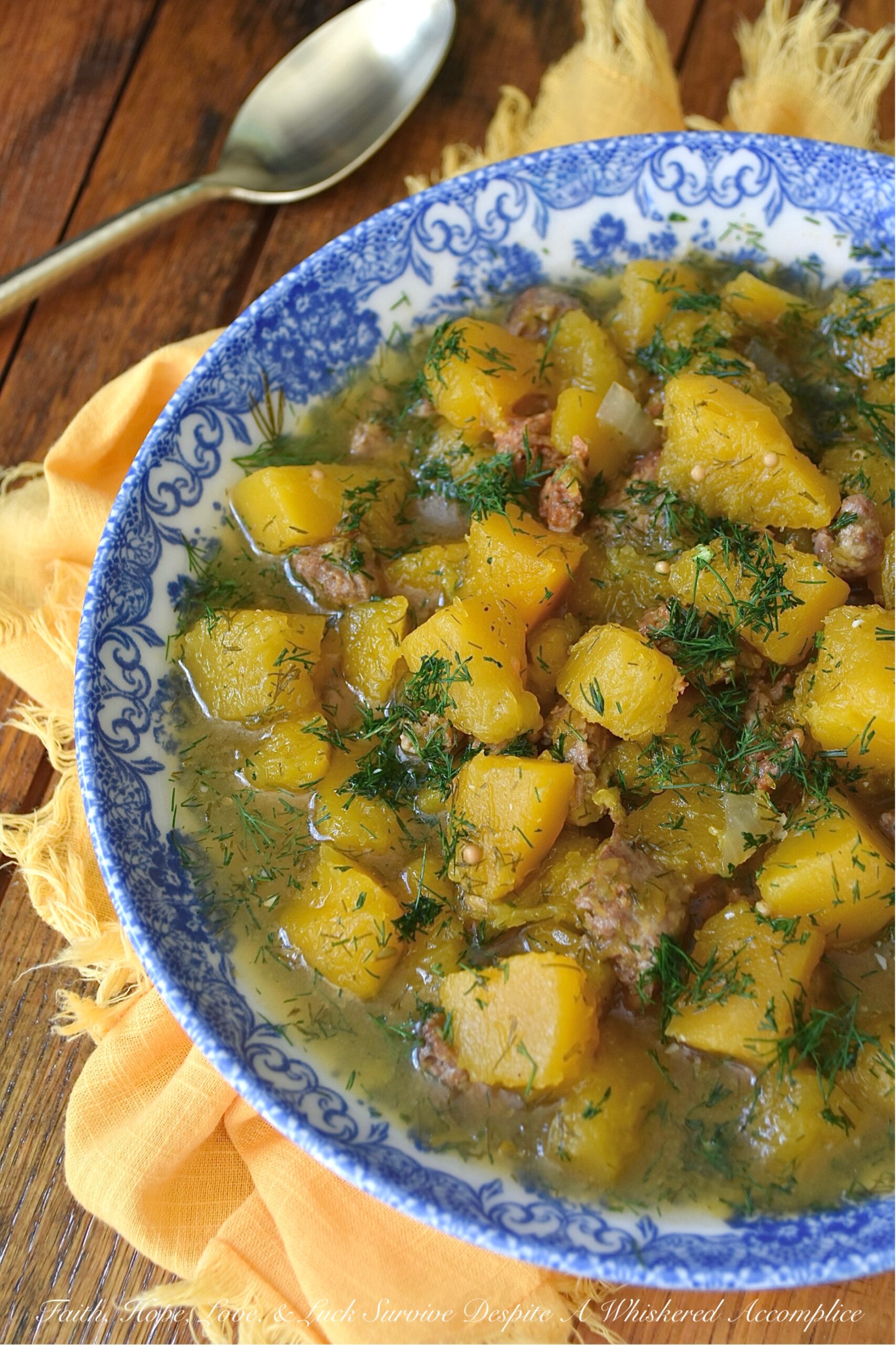 Crockpot Sausage & Dill Butternut Squash Soup