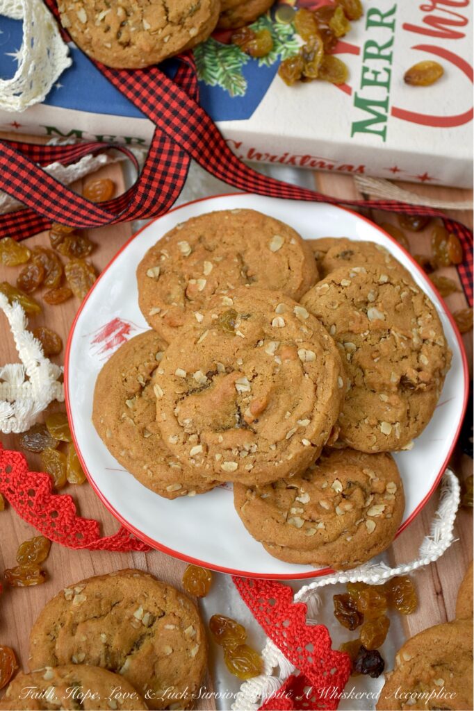 Buttery Oatmeal Raisin Molasses Spice Cookies - There’s nothing quite like biting into a soft, chewy molasses spice cookie, all warm with ginger, cinnamon, nutmeg, and cloves. But what if you were to take that classic comfort and give it a little twist? Picture all that cozy spice, but with the buttery chew of an oatmeal cookie and sweet golden raisins tucked into every bite. It’s like your favorite oatmeal raisin cookie and your go-to molasses spice cookie decided to team up and become the ultimate cookie duo. It’s the familiar comfort you crave, elevated into something entirely new and utterly addictive. If you love oatmeal raisin cookies, prepare to fall in love all over again.