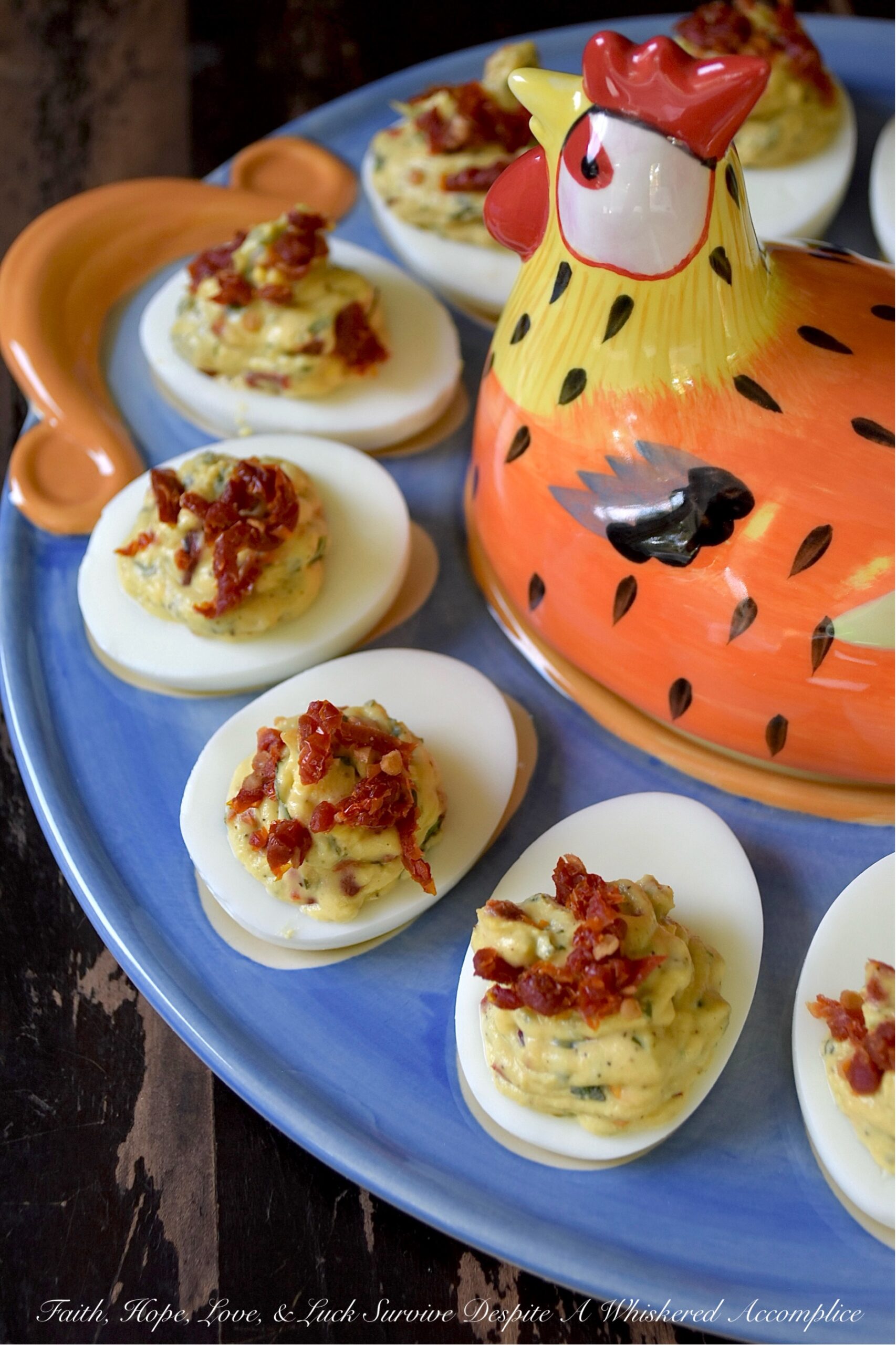 Chunky Sun-Dried Tomato & Basil Deviled Eggs