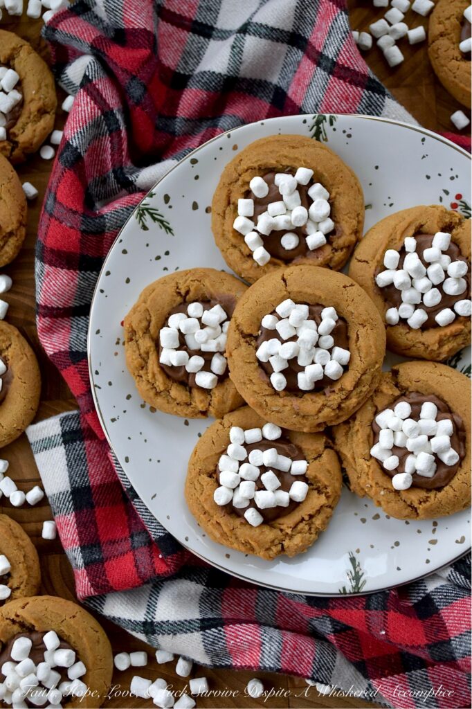 Hot Cocoa & Marshmallow Molasses Spice Cookies - If you're looking for that one special treat to celebrate a snow day, elevate your holiday cookie platter, or simply make a gray day feel brighter, this is it. These chewy molasses spice cookies are absolutely packed with the kind of warm, spicy goodness that makes your kitchen smell like a gingerbread wonderland. Think ginger, cinnamon, a whisper of nutmeg, and a pinch of cloves. Nestled inside each spiced delight is a generous dollop of rich, decadent, and incredibly quick-to-make hot cocoa icing. And for the grand finale? A generous sprinkle of miniature marshmallow bits that lend a sweet vanilla flavor and an absolutely irresistible crunch. They're adorable, they're delicious, and they’re the perfect companion to a warm and cozy cup of hot chocolate.