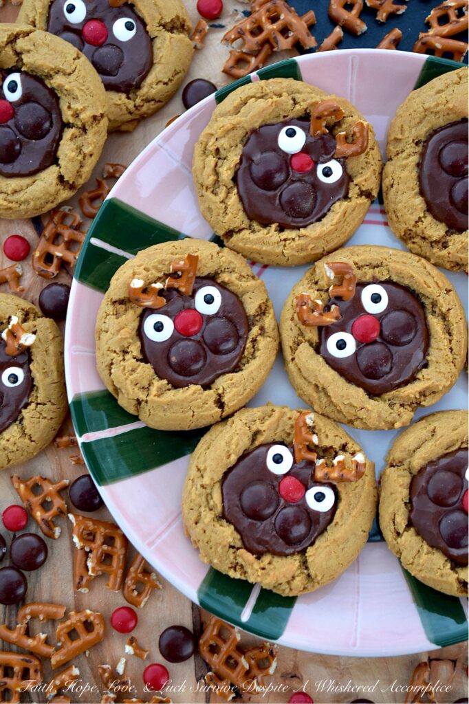 Reindeer Cocoa Iced Molasses Spice Cookies - Gingerbread men, you might want to scoot over and make some room, because there’s a brand new crew showing up on this year’s Christmas cookie plate, and they’re bringing a whole lot of charm and a little bit of delicious chaos. These seriously incredible molasses spice cookies are chewy, flavorful, packed with holiday spirit, and topped with a sweet vanilla and cocoa-flavored powdered sugar icing. With pretzel antlers perched just so, chunky brown M&M's cheeks, adorable red M&M's Minis noses, and googly candy eyes that dare you not to smile, these reindeer cookies are guaranteed to be the star of any holiday gathering. Santa, Rudolph, and the entire reindeer entourage are going to get a giggle out of these Reindeer Cocoa Iced Molasses Spice Cookies this Christmas.