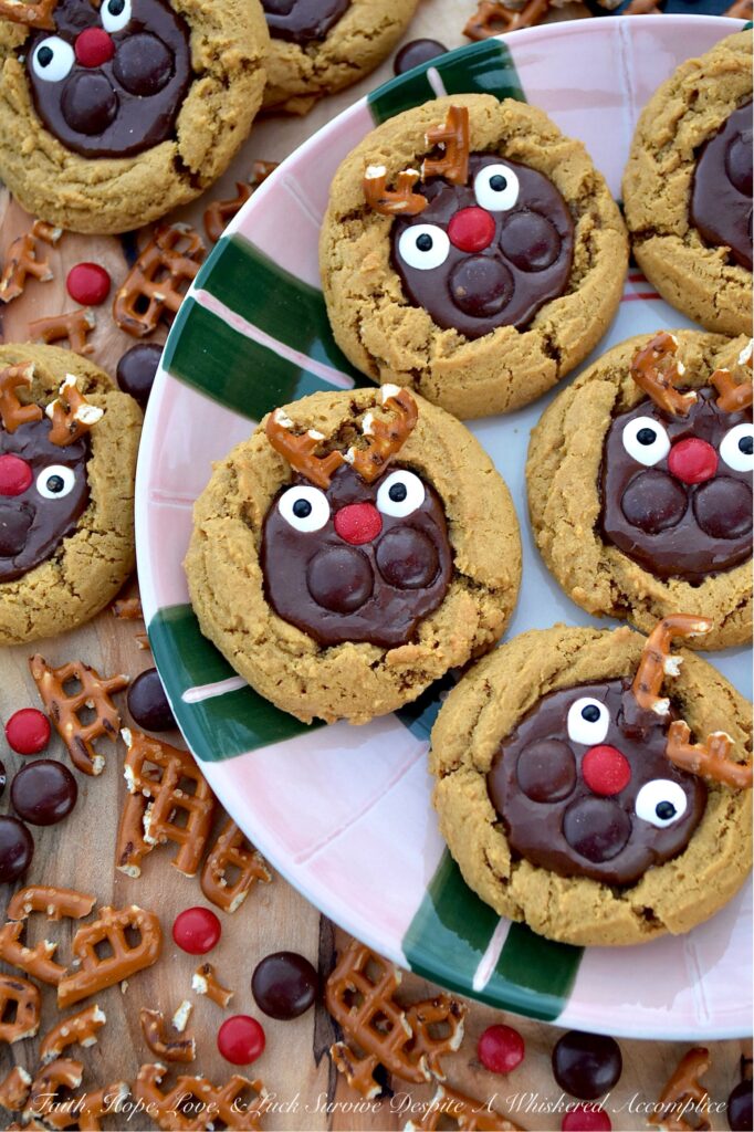 Reindeer Cocoa Iced Molasses Spice Cookies - Gingerbread men, you might want to scoot over and make some room, because there’s a brand new crew showing up on this year’s Christmas cookie plate, and they’re bringing a whole lot of charm and a little bit of delicious chaos. These seriously incredible molasses spice cookies are chewy, flavorful, packed with holiday spirit, and topped with a sweet vanilla and cocoa-flavored powdered sugar icing. With pretzel antlers perched just so, chunky brown M&M's cheeks, adorable red M&M's Minis noses, and googly candy eyes that dare you not to smile, these reindeer cookies are guaranteed to be the star of any holiday gathering. Santa, Rudolph, and the entire reindeer entourage are going to get a giggle out of these Reindeer Cocoa Iced Molasses Spice Cookies this Christmas.